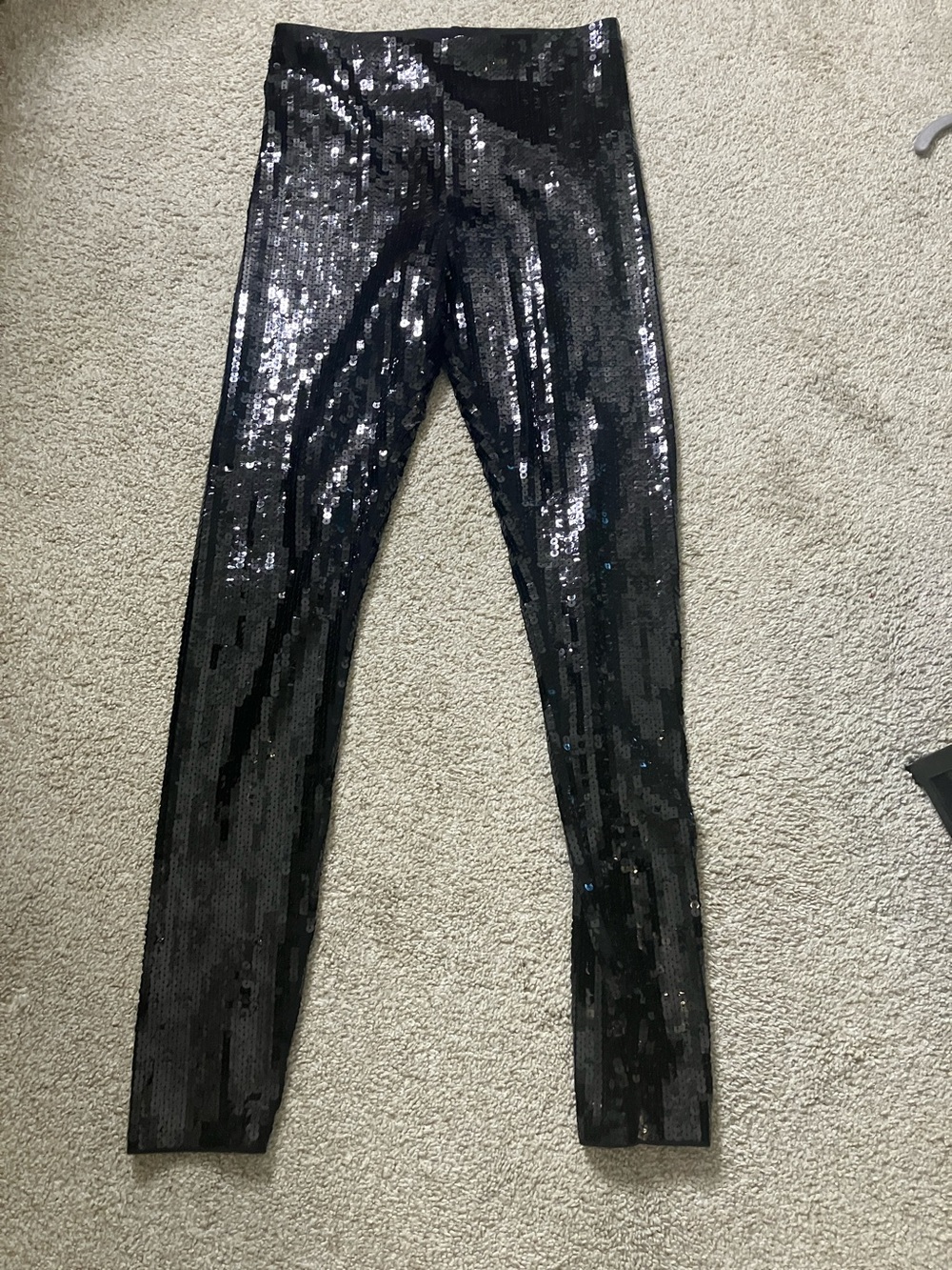 Express Black Sequin Leggings